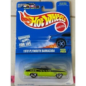 Hot Wheels 1970 Plymouth Barracuda‎ Collector 523 Green Muscle Car Diecast Toy